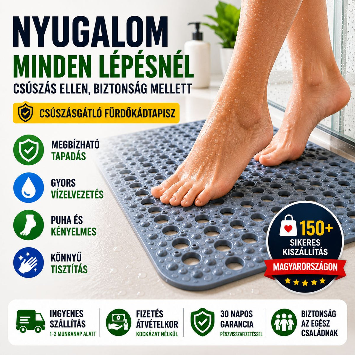 NoSlip™ – Védd meg magad a veszélyes fürdőszobai esésektől