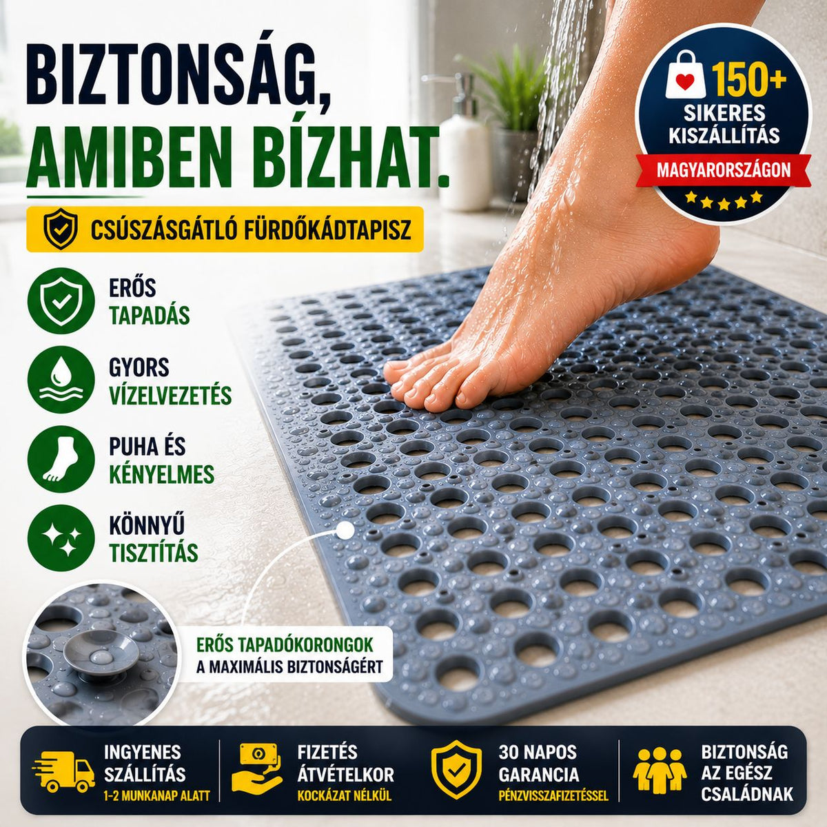 NoSlip™ – Védd meg magad a veszélyes fürdőszobai esésektől