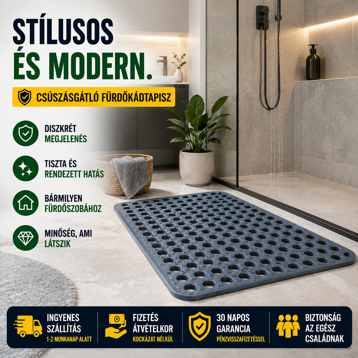 NoSlip™ – Védd meg magad a veszélyes fürdőszobai esésektől