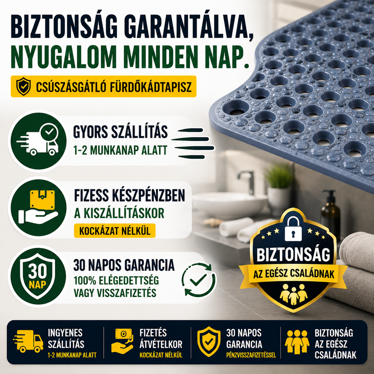 NoSlip™ – Védd meg magad a veszélyes fürdőszobai esésektől
